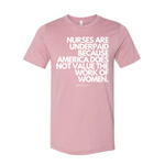 Nurses Are Underpaid Because America Does Not Value The Work of Women - T- Shirt