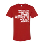 Nurses Are Underpaid Because America Does Not Value The Work of Women - T- Shirt