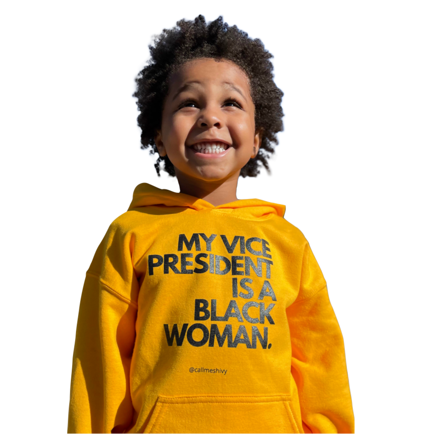 YOUTH MY VICE PRESIDENT IS A BLACK WOMAN Gold Kamala Harris Hoodie